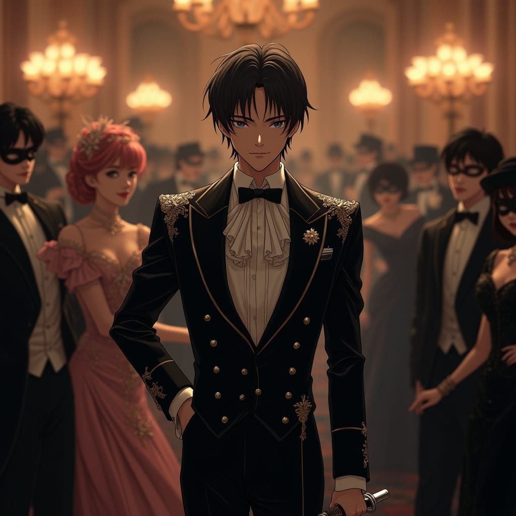 Elegant Phantom Thief in Masquerade Splendor