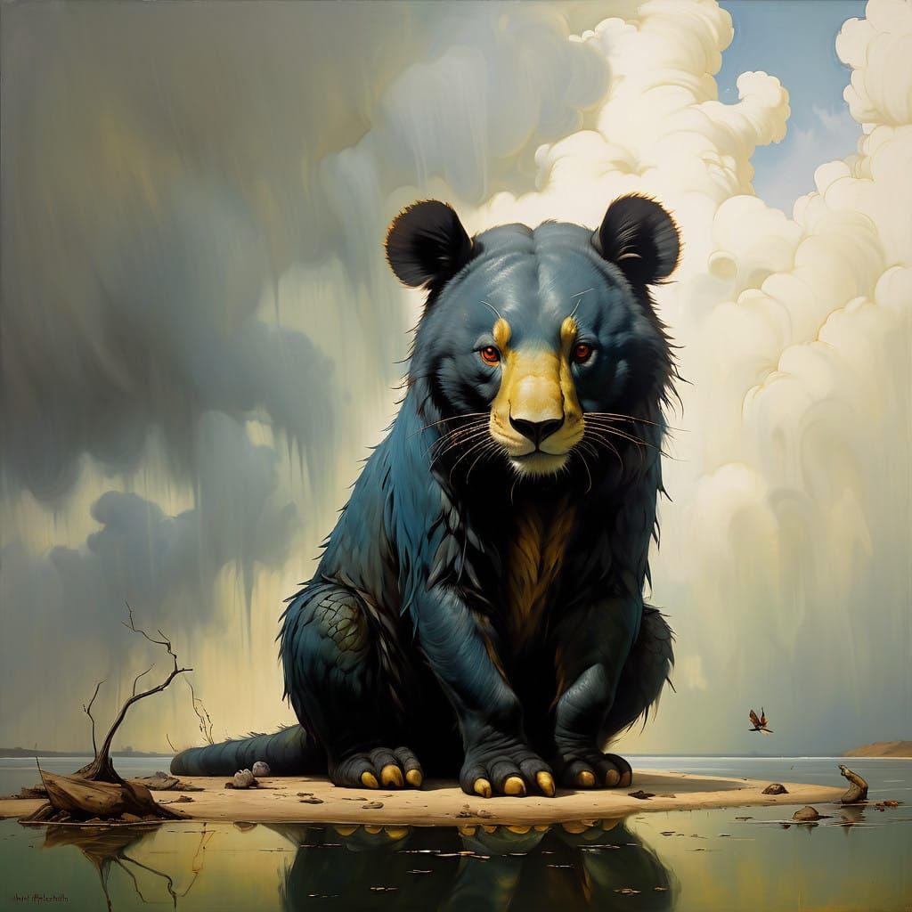 Dramatic Landscape Painting in a Romantic Style