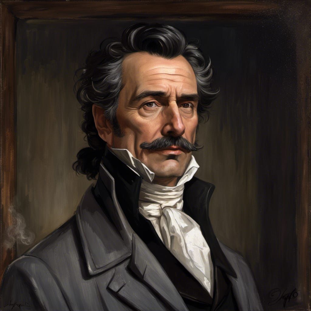 1890s German Man Portrait in Dark Room