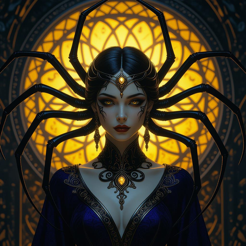 Great Mother Arachne in Dark Fantasy Style
