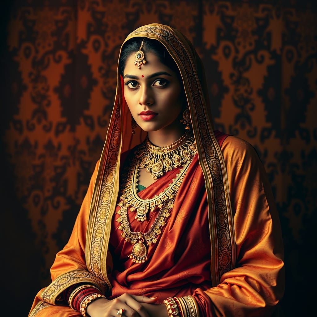 Majestic Hindu Woman in HDR Portrait