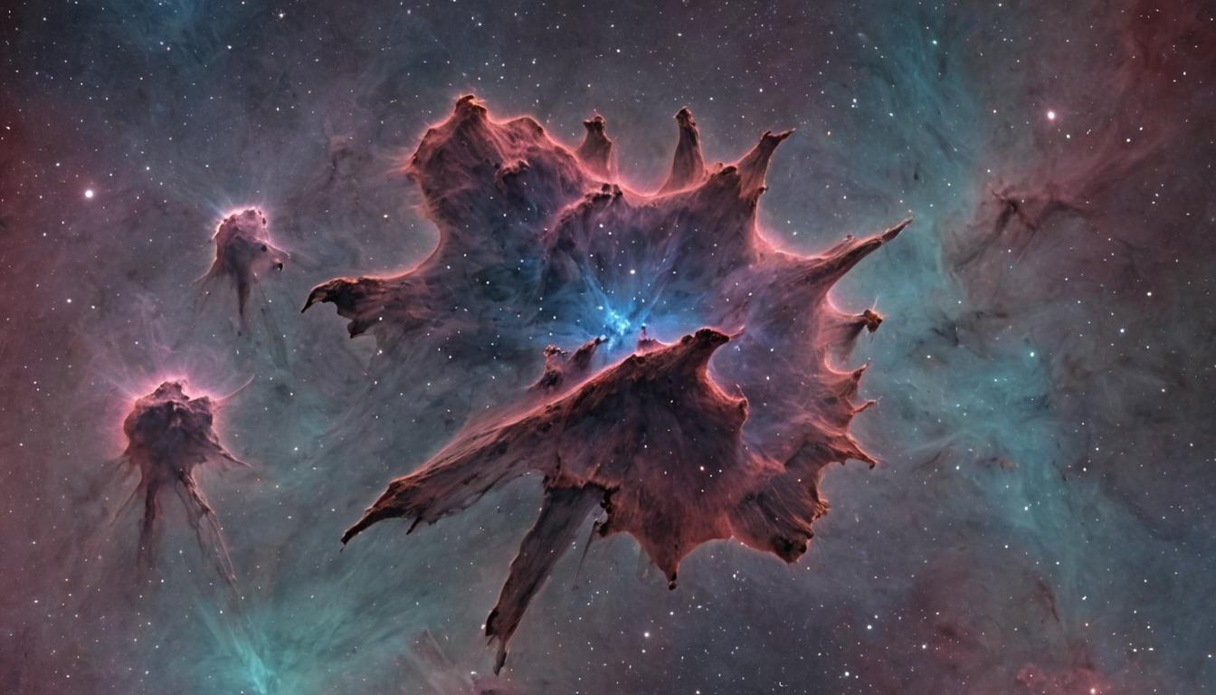 Star Nursery Nebula: Sci-Fi Deep Space in Infrared