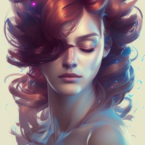 Brain Power Energy Portrait in Hyperdetailed Style