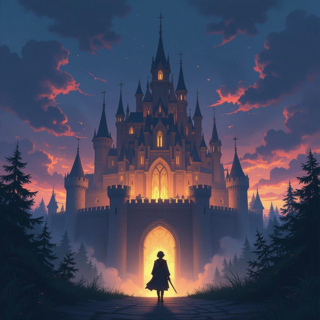 Anime Young Killer in Dark Fantasy Style