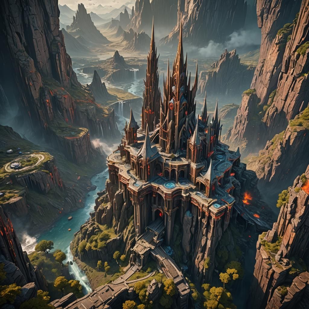 Detailed Matte Painting of Vulcan in Deep Color