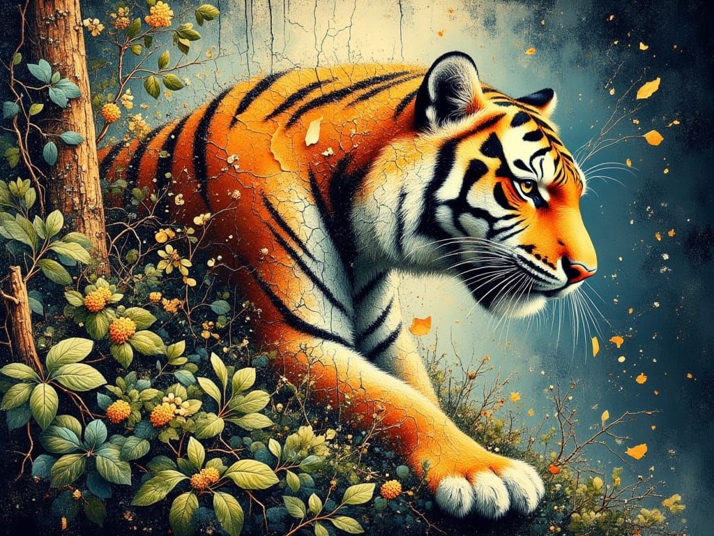 Tiger Oil Painting
