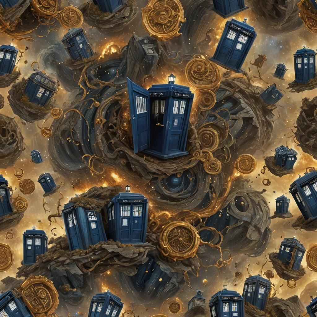 David Tennant Doctor Who TARDIS Oil Painting