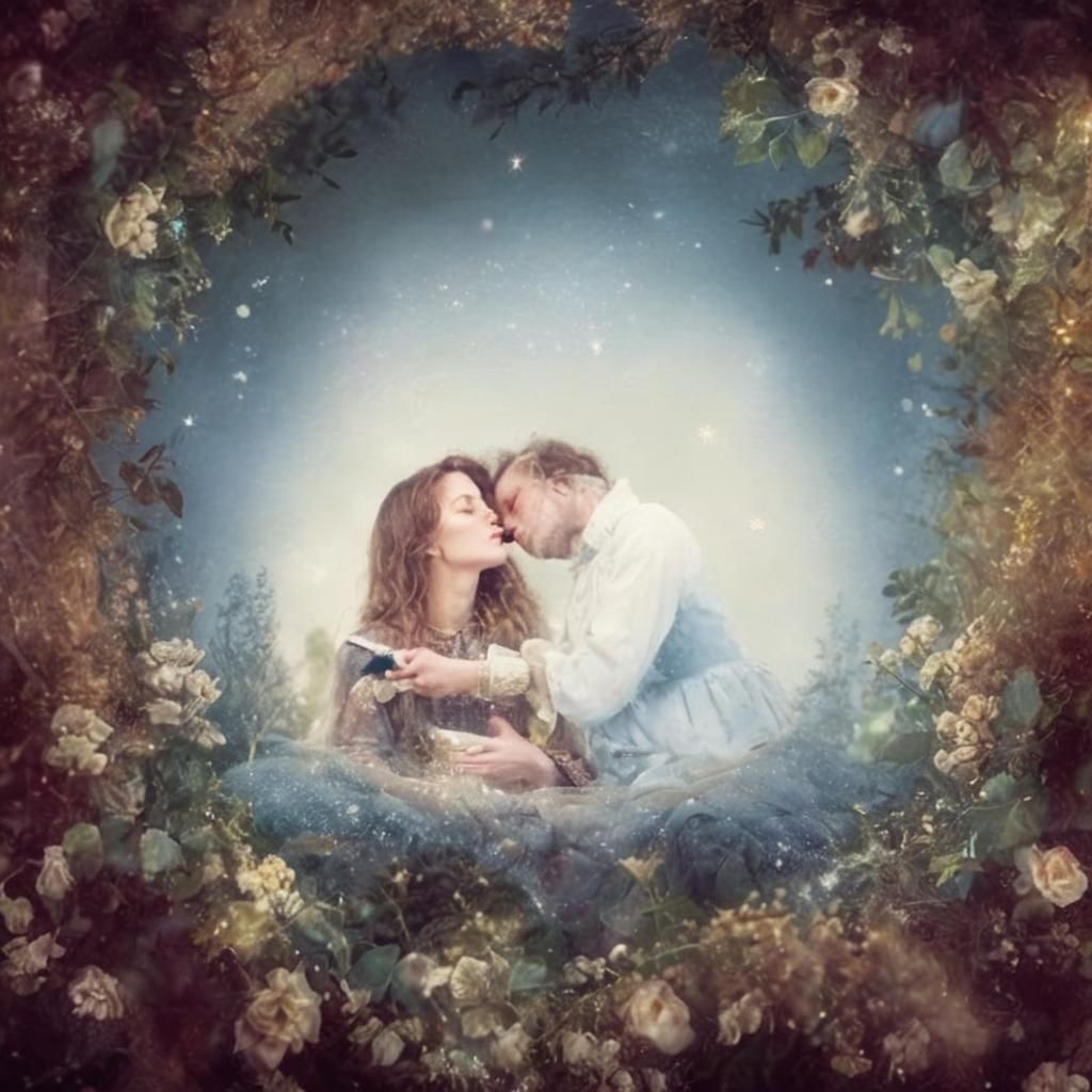 Dreamy Portrait of Woman Drinking: Romantic Whimsicalism