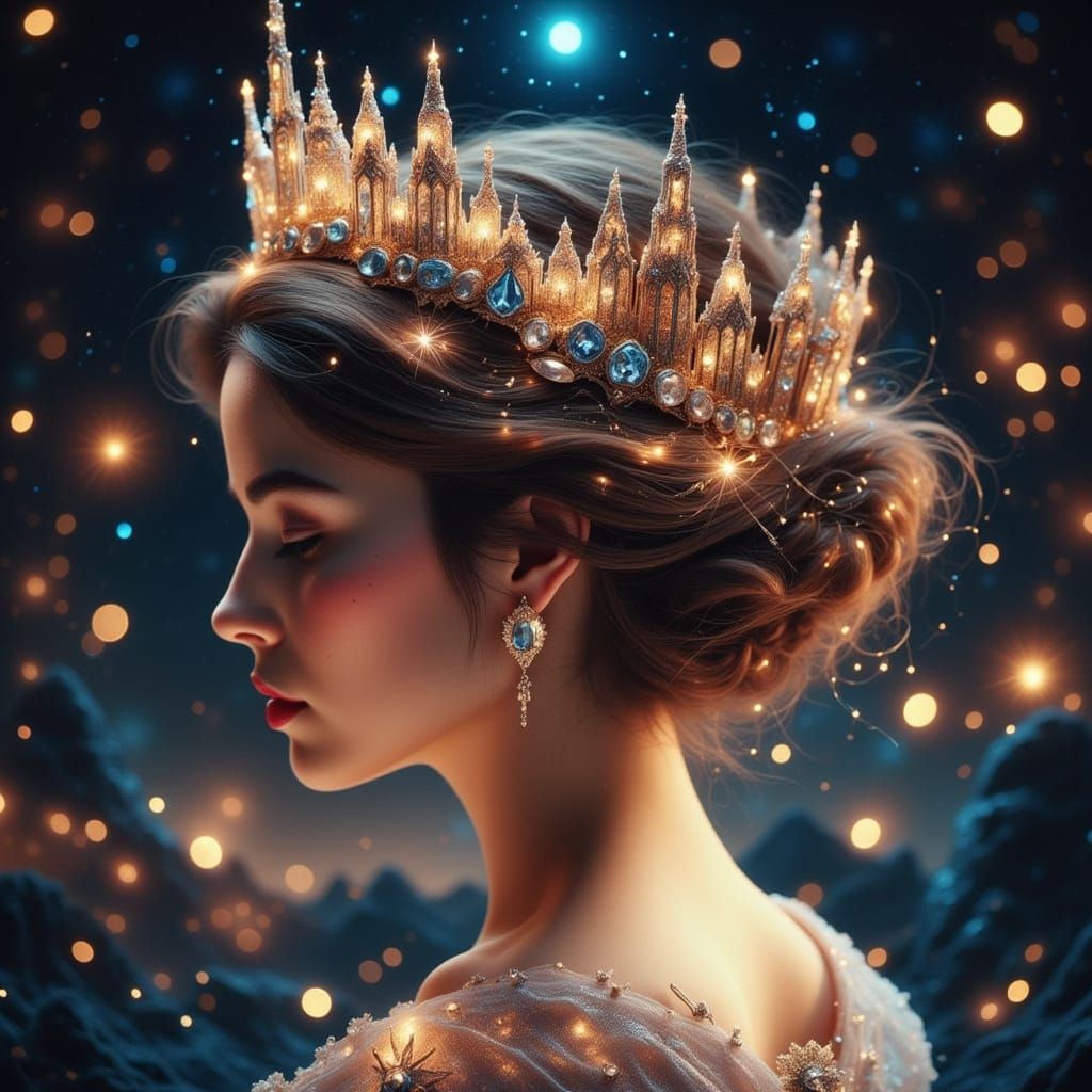 Princess with Luminous Jeweled Tiara