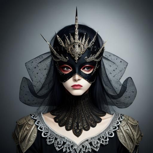 Masked Figure Embodying Mystery and Wonder