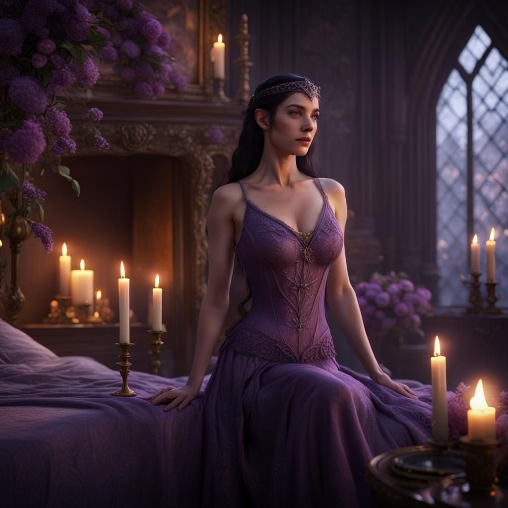 Elf Maiden in her Bedroom Chambers