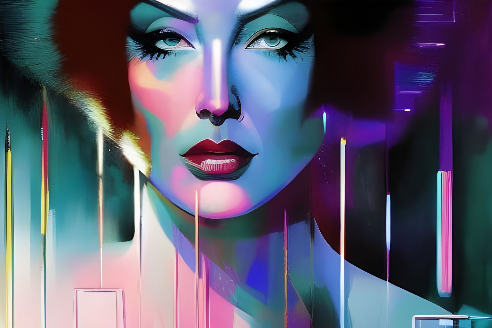 Cybernetic Brain in Expressionist Oil Painting