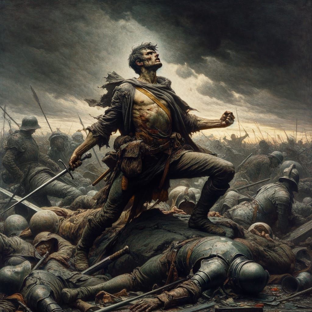 an intense war with one person left standing