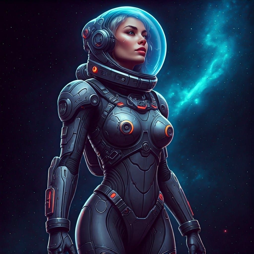 Astronaut Lost in Space: Sci-Fi Digital Art