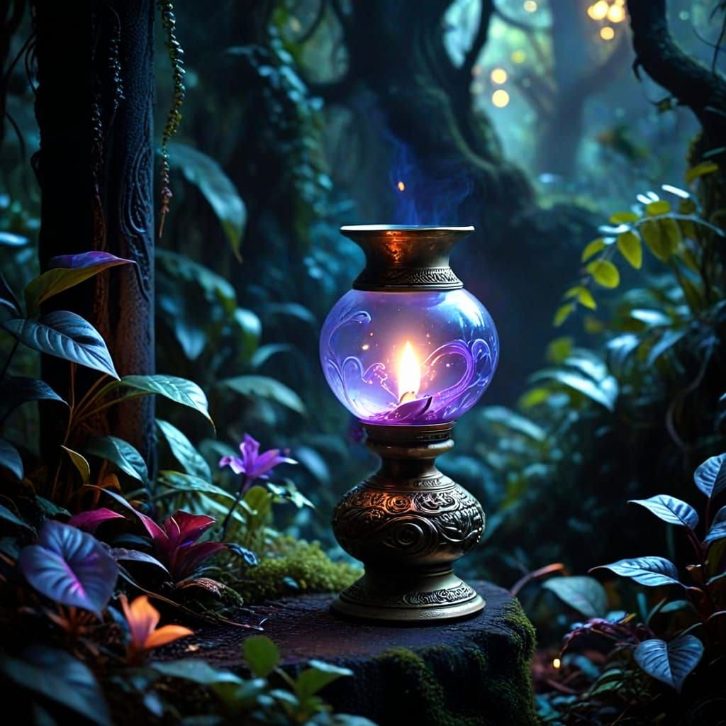 Mystical Oil Lamp Reveals Hidden Jungle World