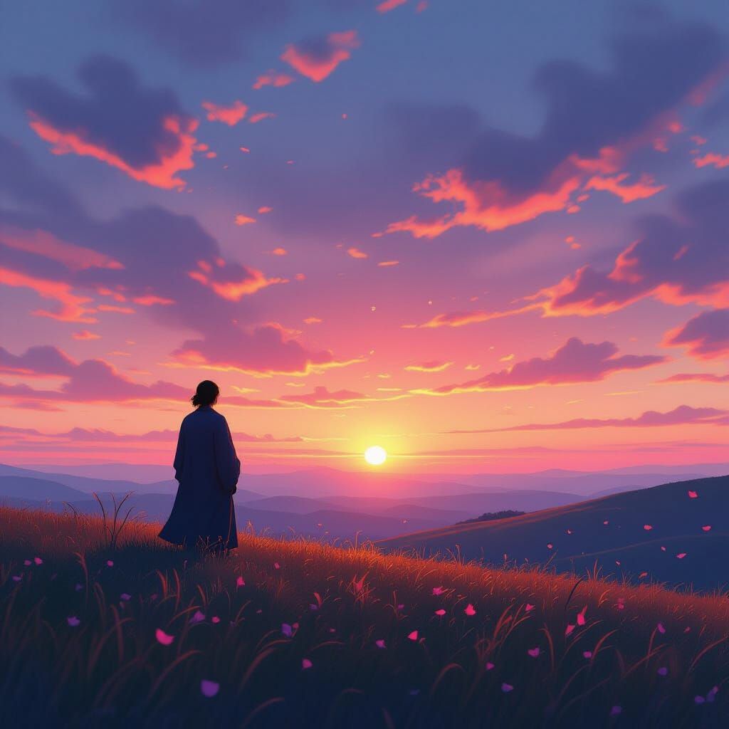 Sunset Contemplation: A Cinematic Horizon