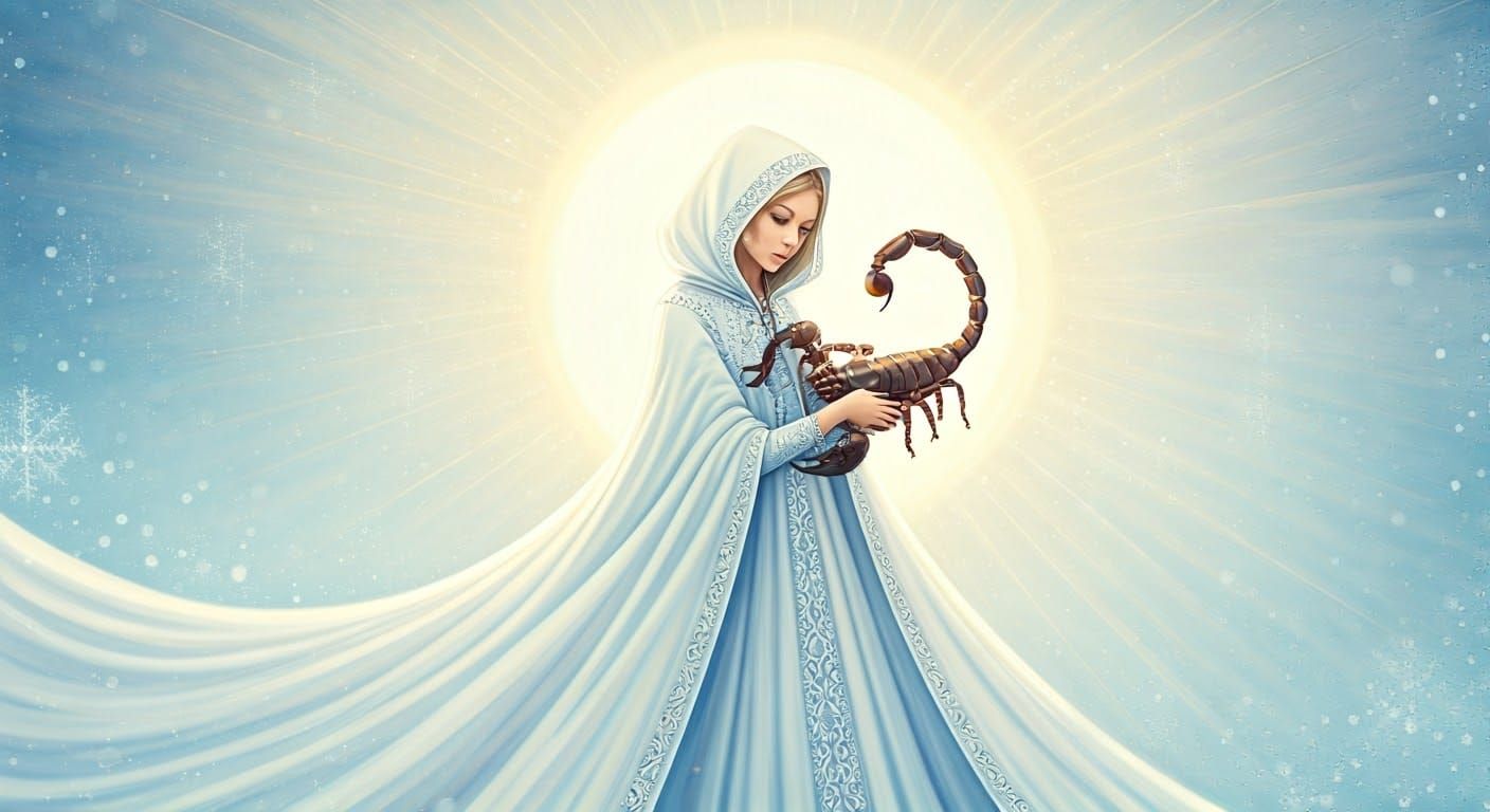 Mystical Scorpio Maiden in Watercolor and Alcohol Ink