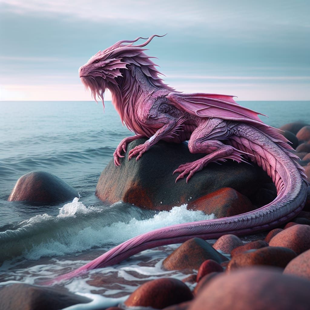 Cadillac Pink Dragon by the Baltic Sea
