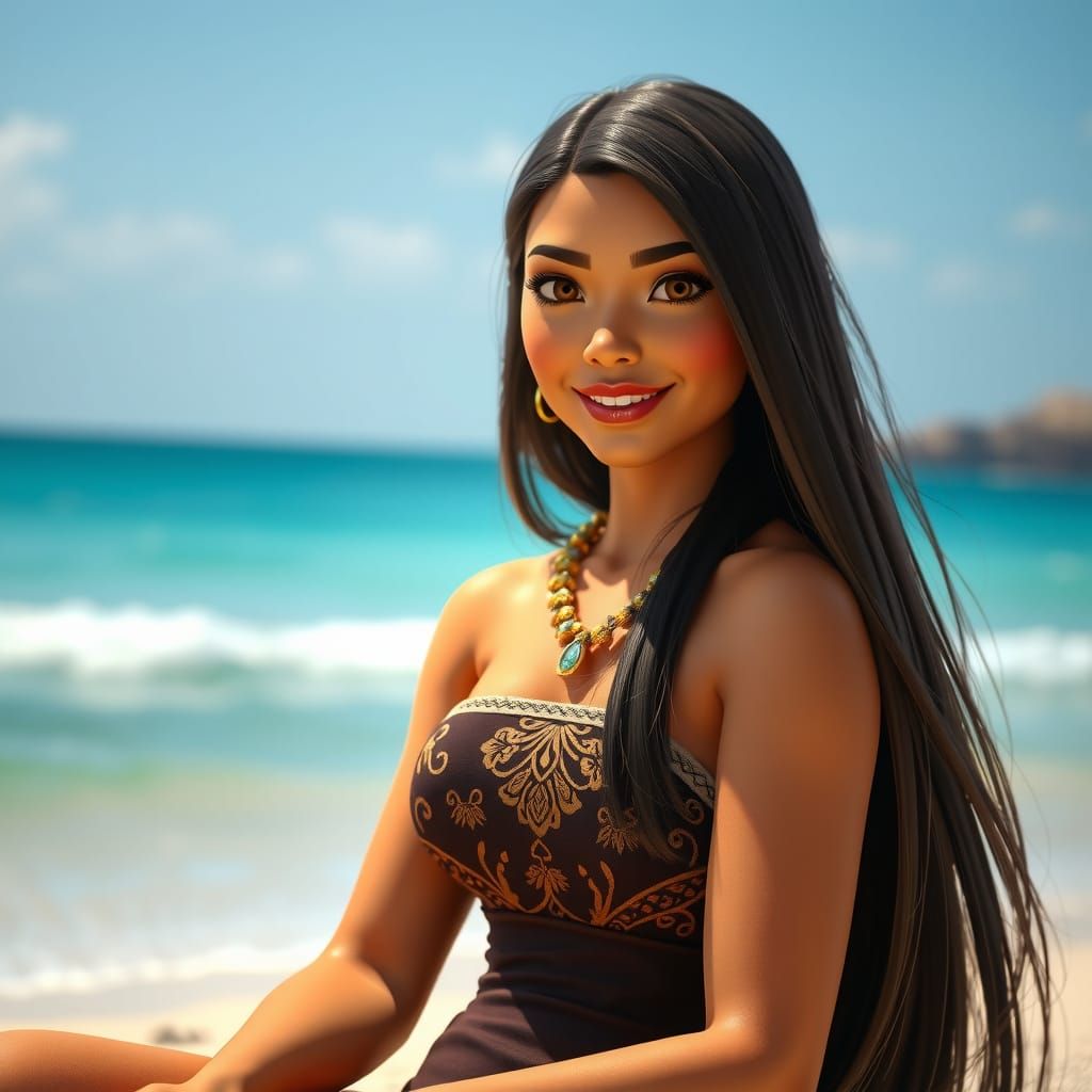Pocahontas on the Beach in Sumptuous Detail