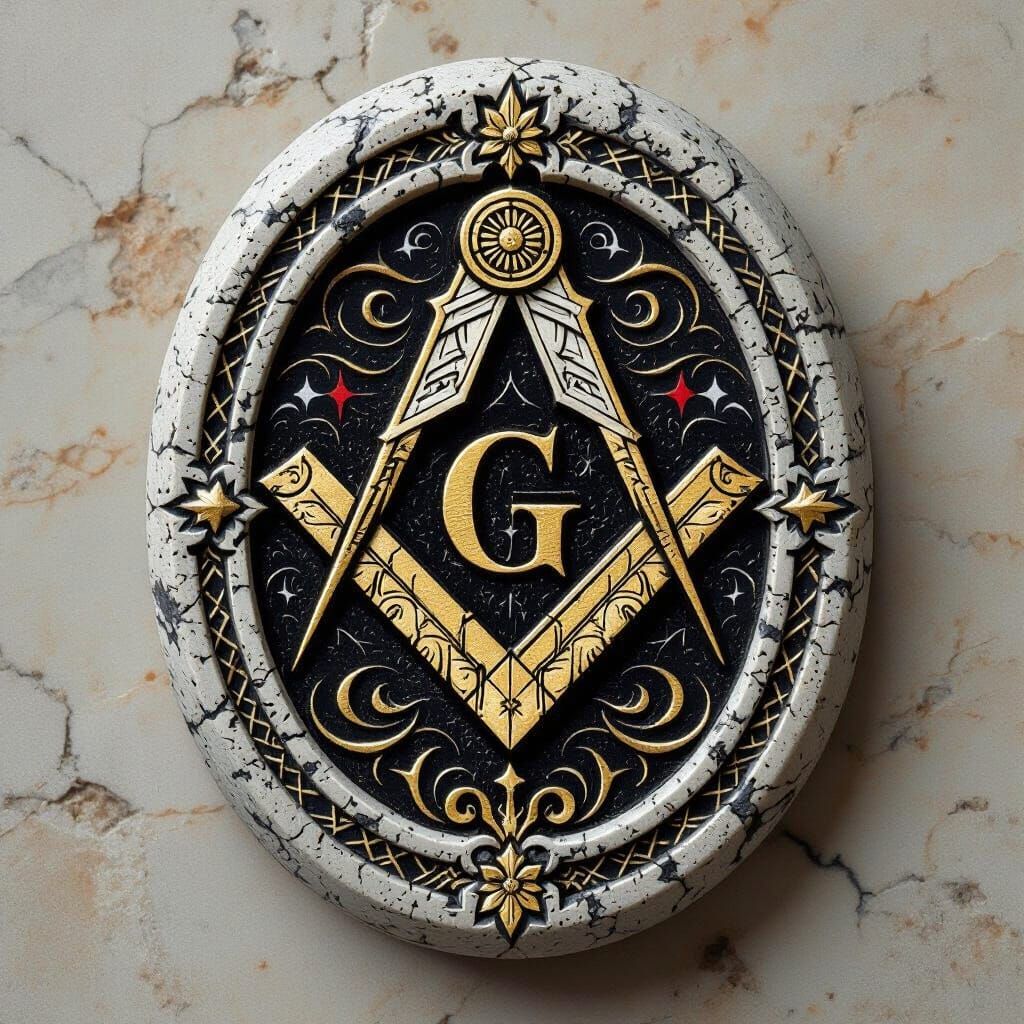 Masonic Emblem in Mystical Artistic Style