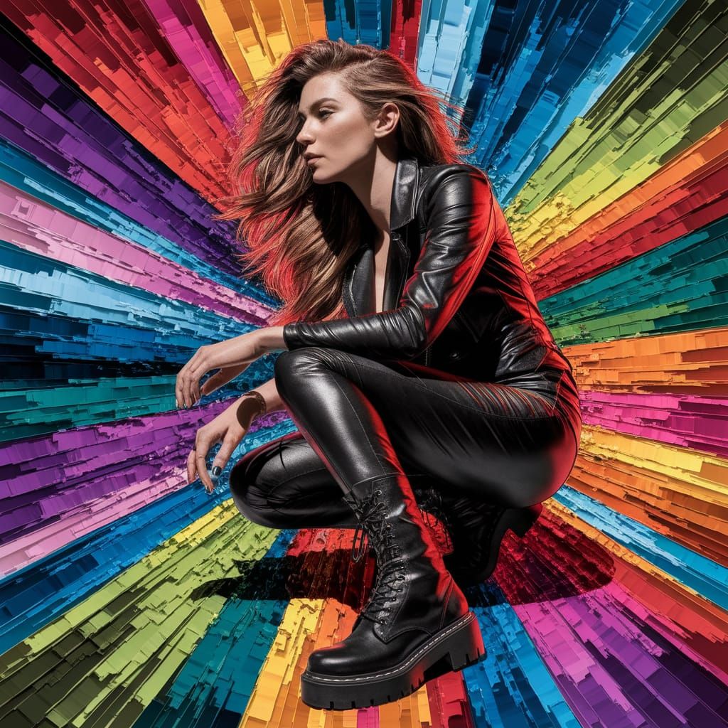 Vibrant Mid-Shot of Halle Claudia Winkleman in Maximalist Im...