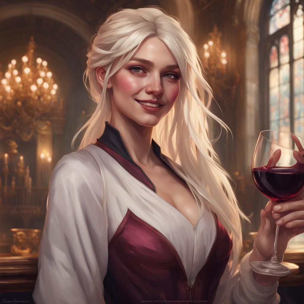 Cheerful Girl in Palace: Hyperdetailed Artgerm-Style Portrai...