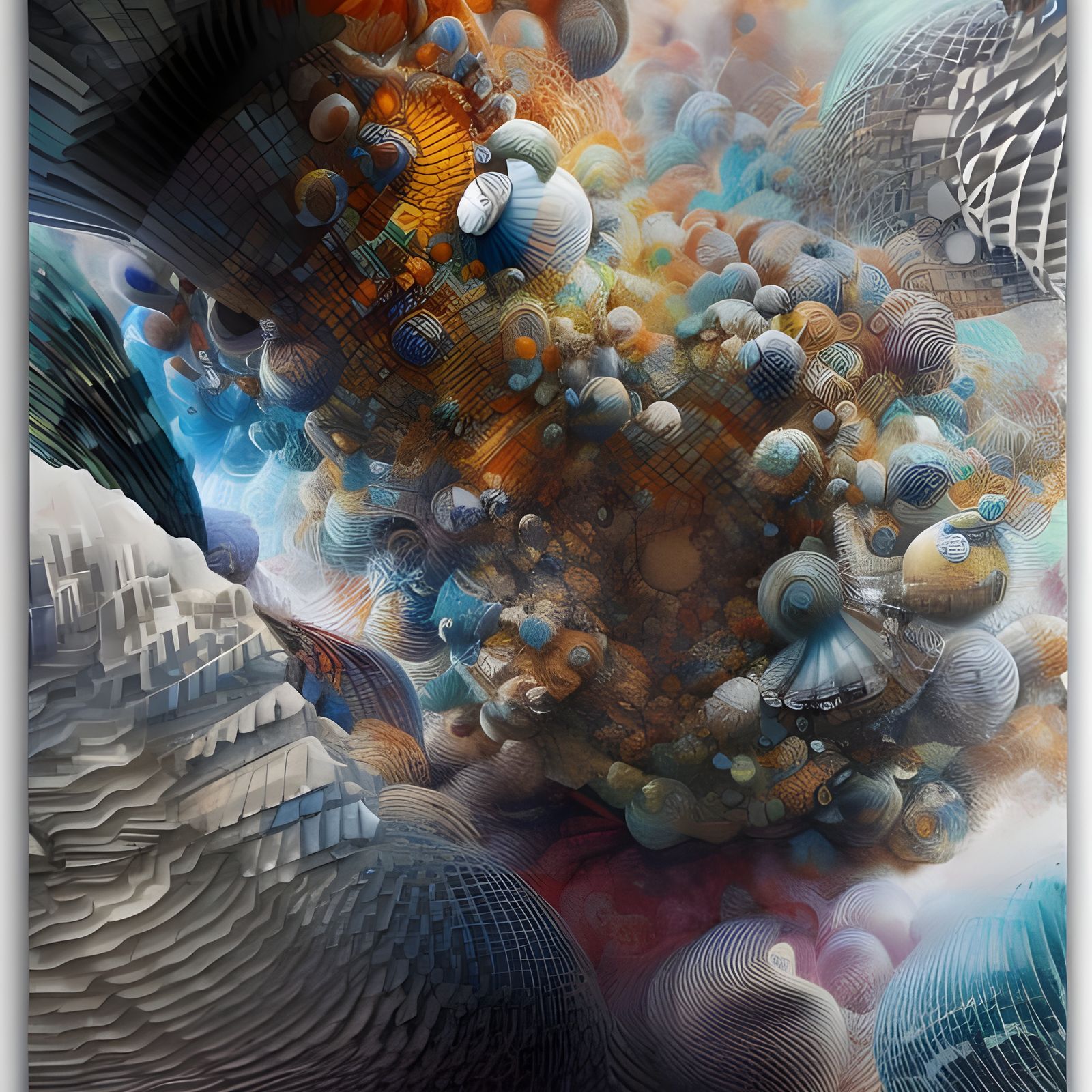 Intricate Geometric Abstract in Hyperreal Style