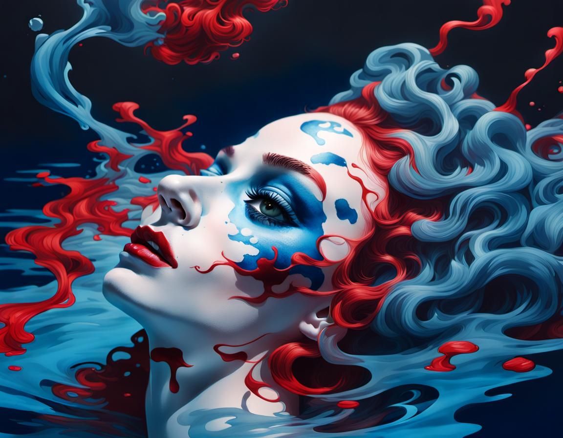 Rorschach Pin-Up Lady in Surreal Photorealism