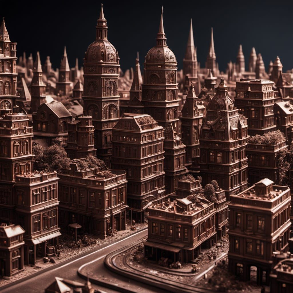 Chocolate City: Hyperdetailed 8k Concept Art