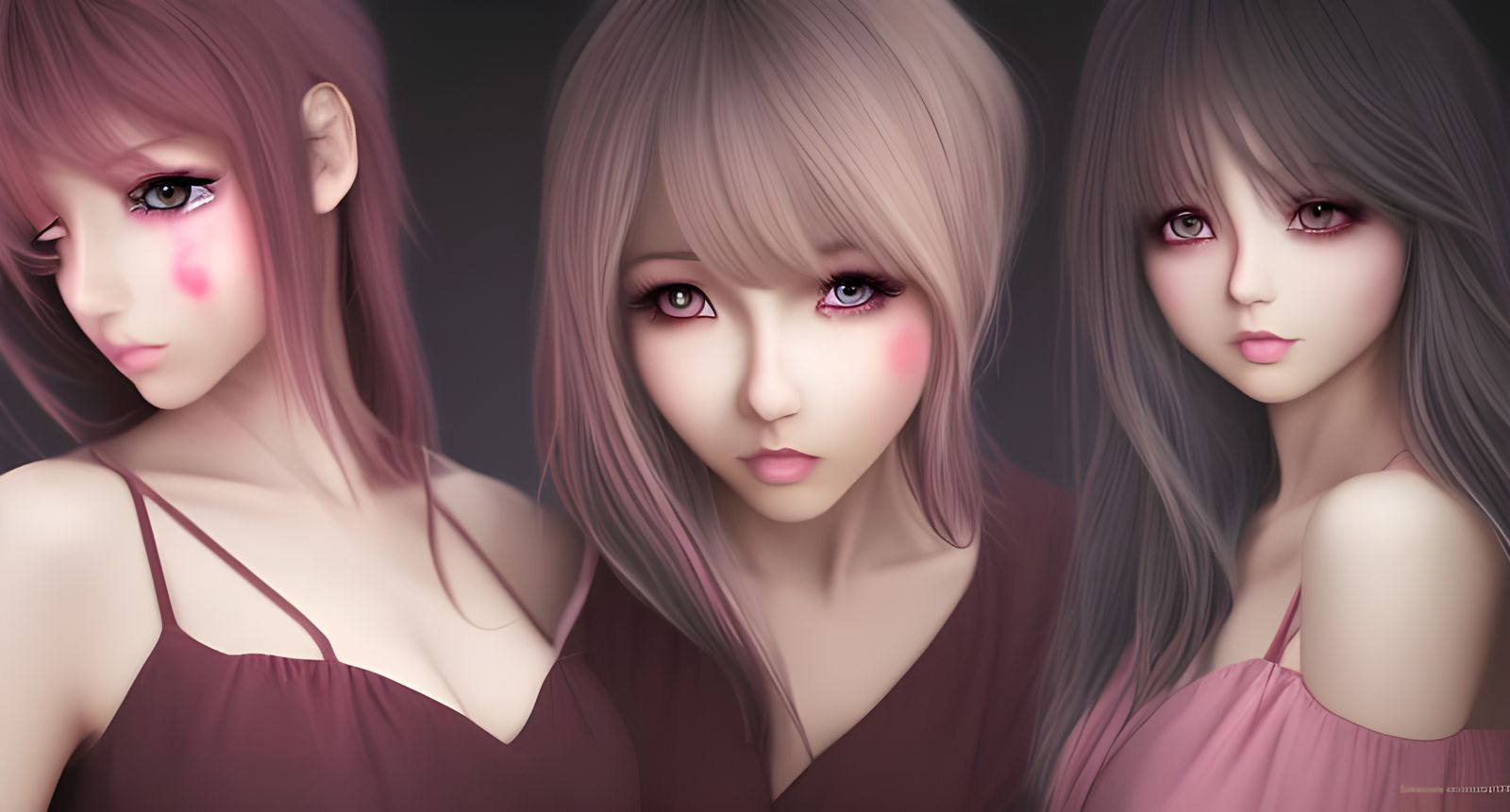 Beautiful Anime Women in Digital Art