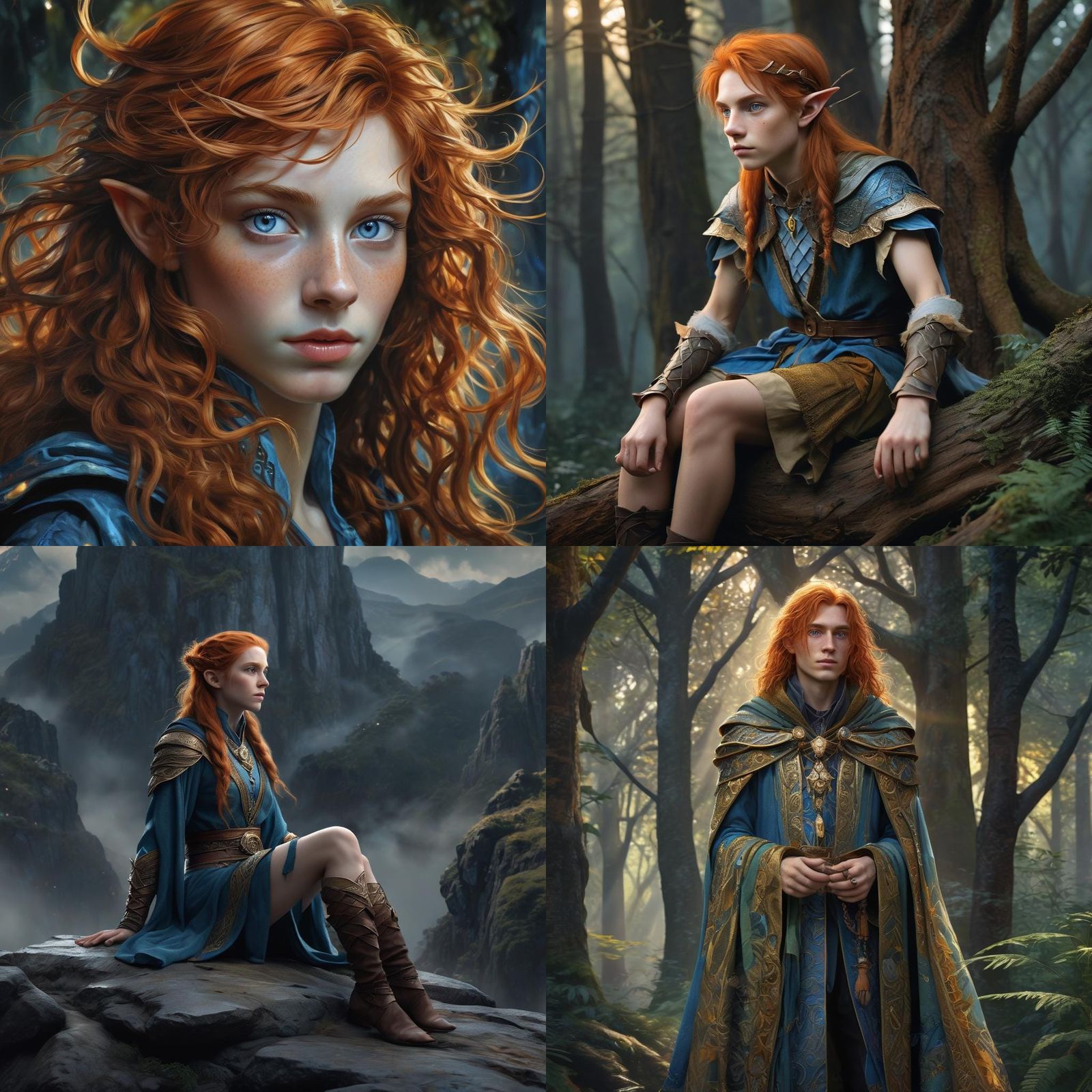 Androgynous High Elf with Ginger Hair Portrait