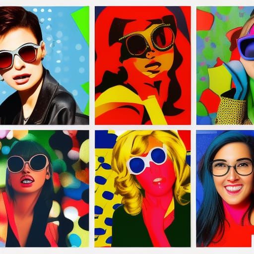 Dynamic Pop Art Collage with Bokeh