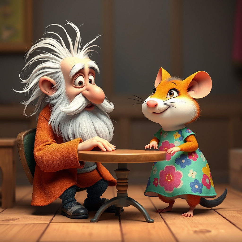 Old Man and Hamster: A Comedic 3D Cartoon