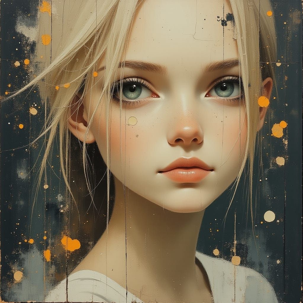 Melancholic Beauty: Portrait as Impasto Oil Painting