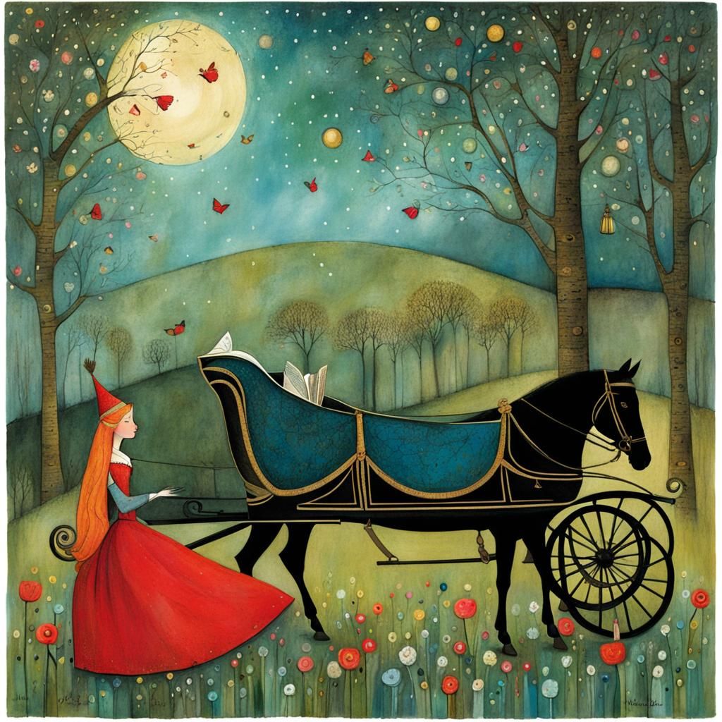 Sleeping Beauty Whimsical Magical Illustration