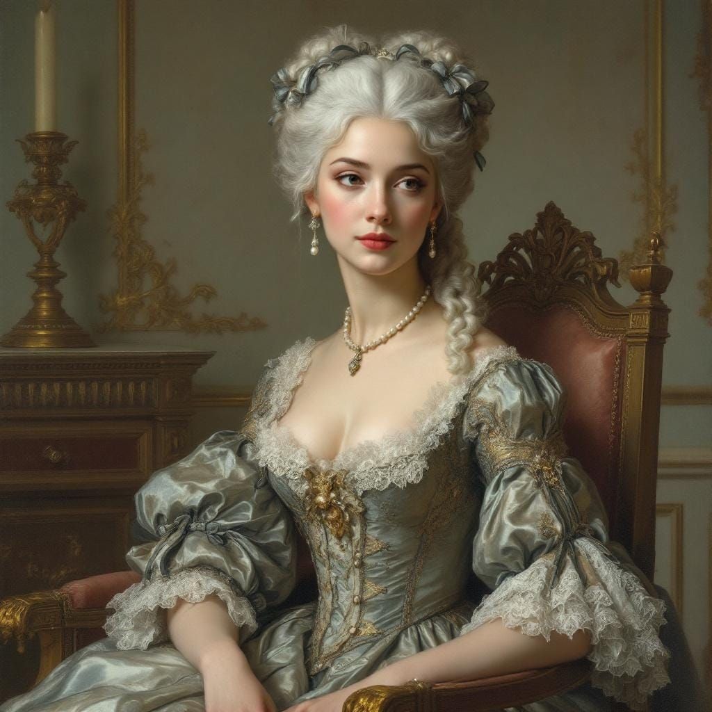Elegant Noblewoman in Rococo Style