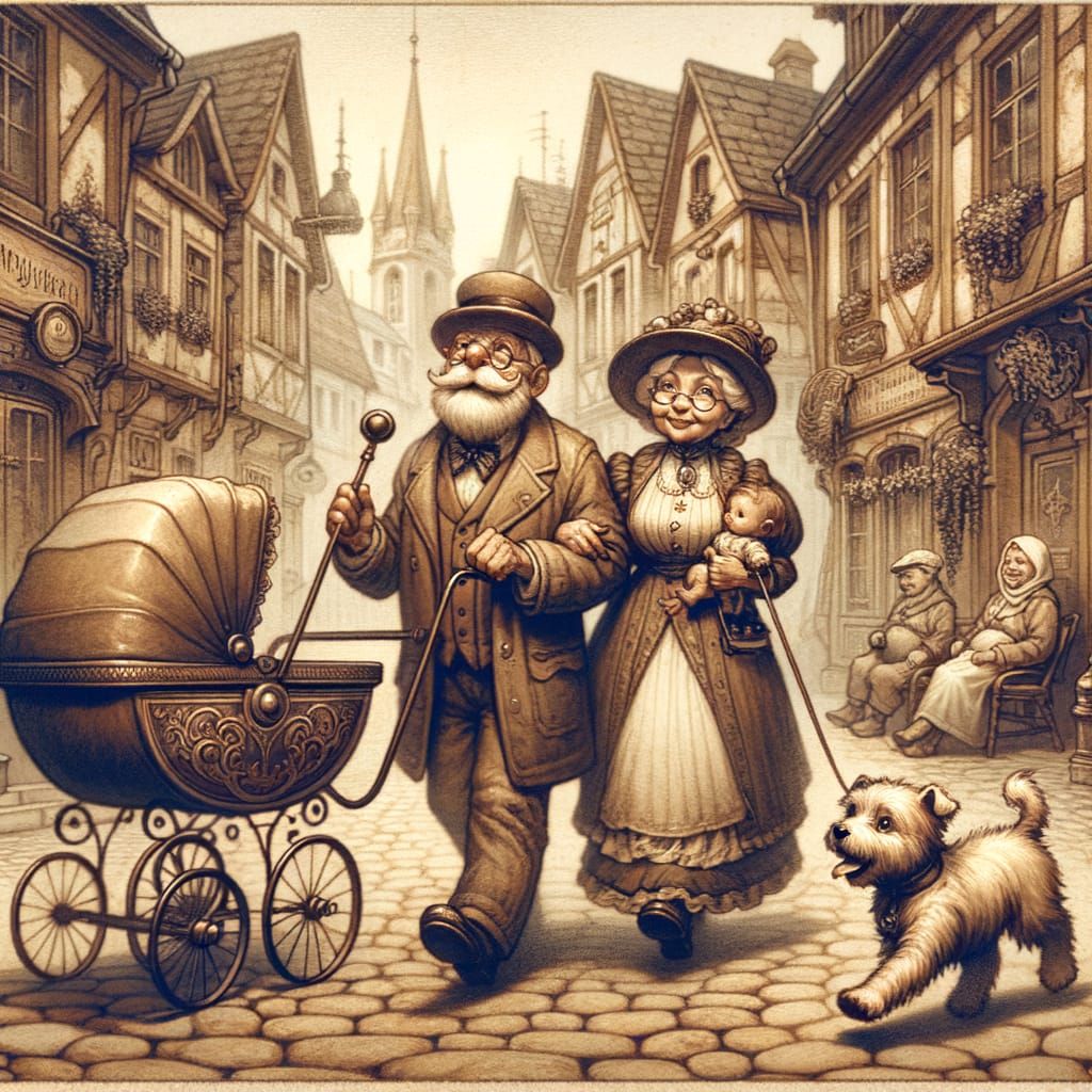 Fairytale Stroll in Sepia Tones