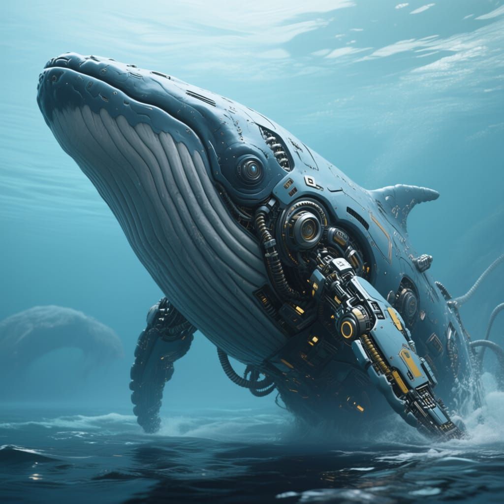 Mechanized Whale Leviathan with Crisp Mechanical Details