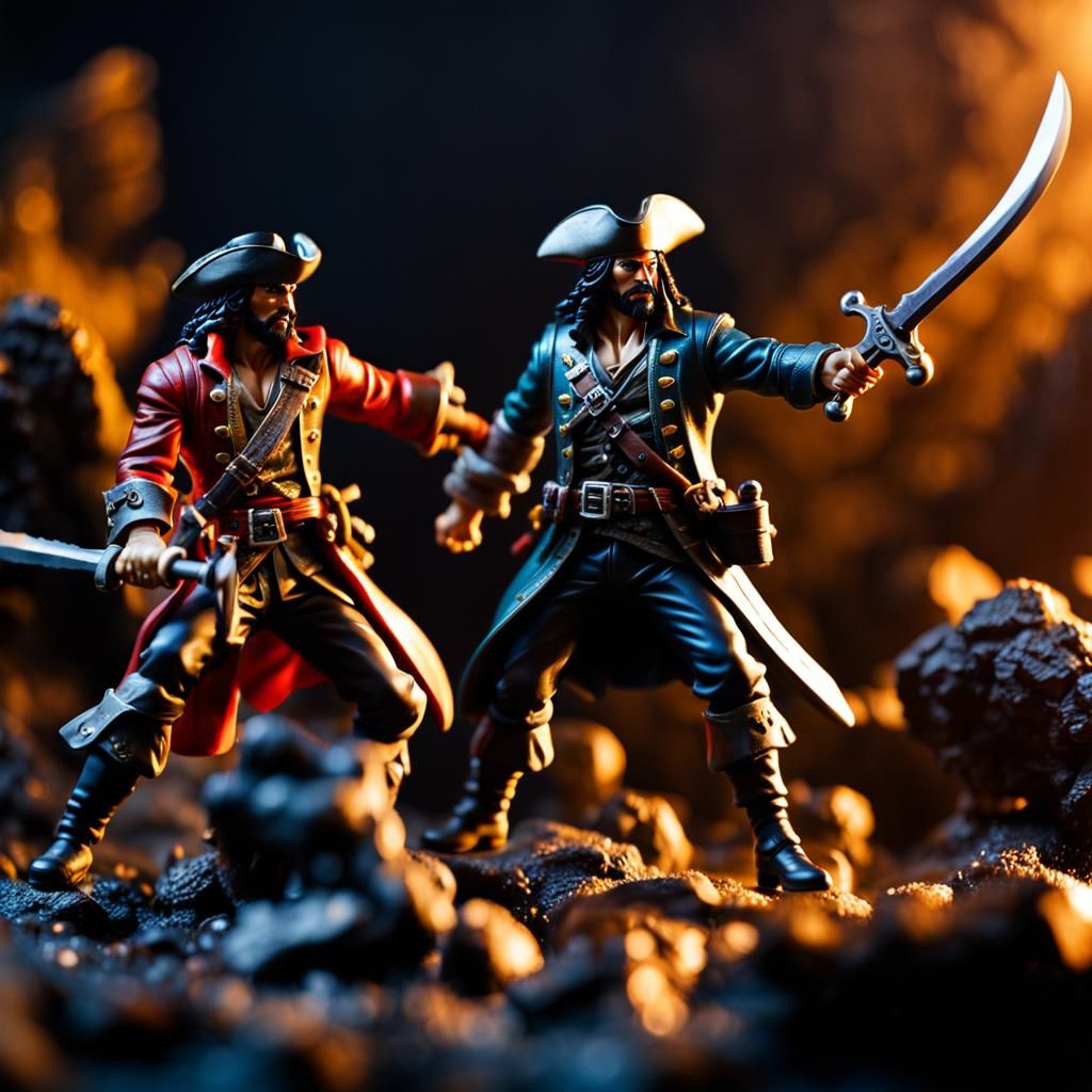 Pirate Action Figures in Epic Fantasy Scene