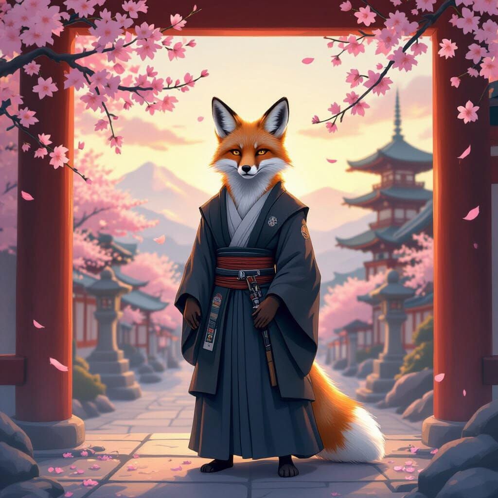 Kit Fox Jedi at Tenchiji Temple in Japanese Style