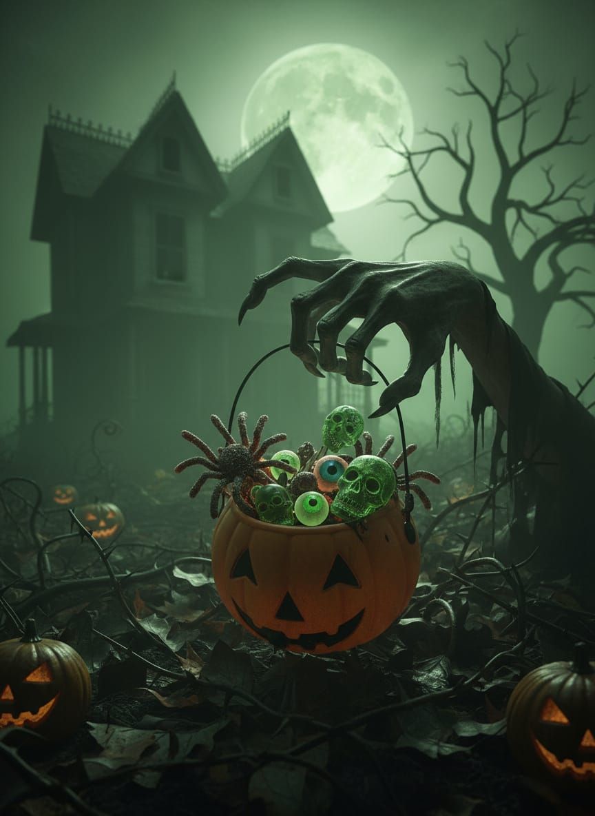 Twisted Trick-or-Treat Scene