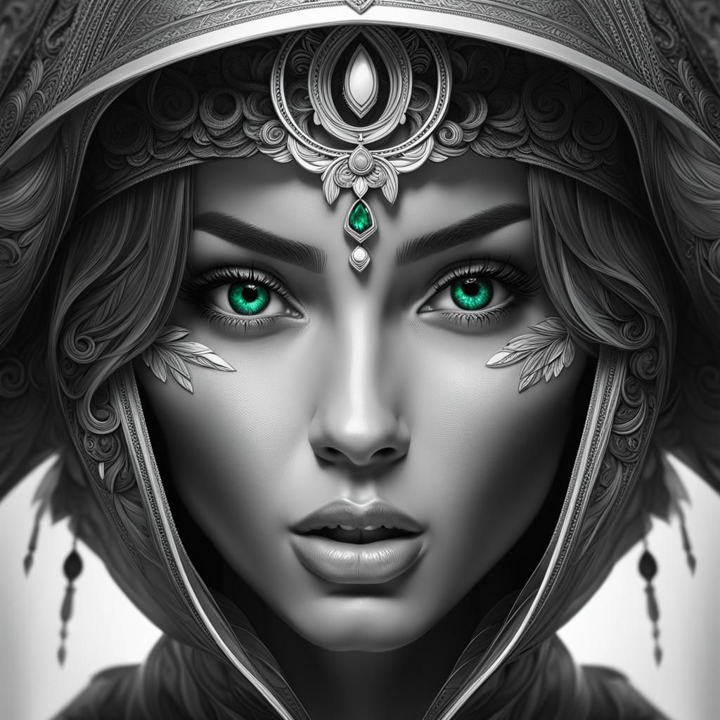 Green eyes splash art