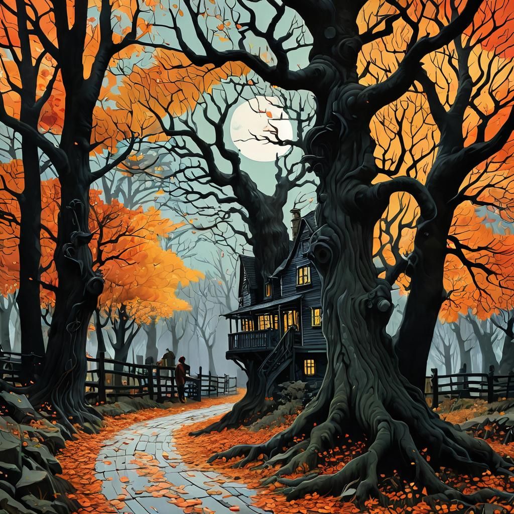 Sleepy Hollow in Gouache with Hyperdetail