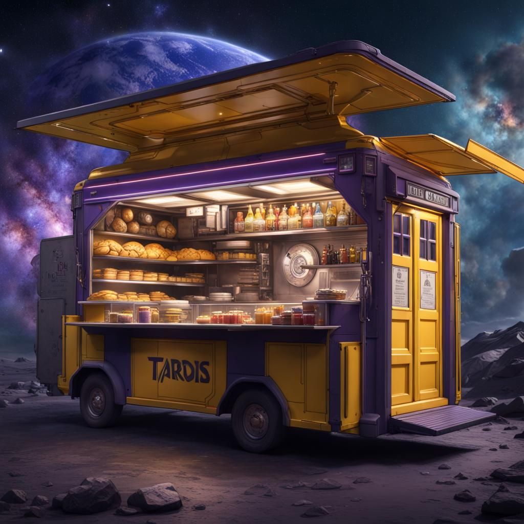 TARDIS Food Truck in Space: Digital Concept Art
