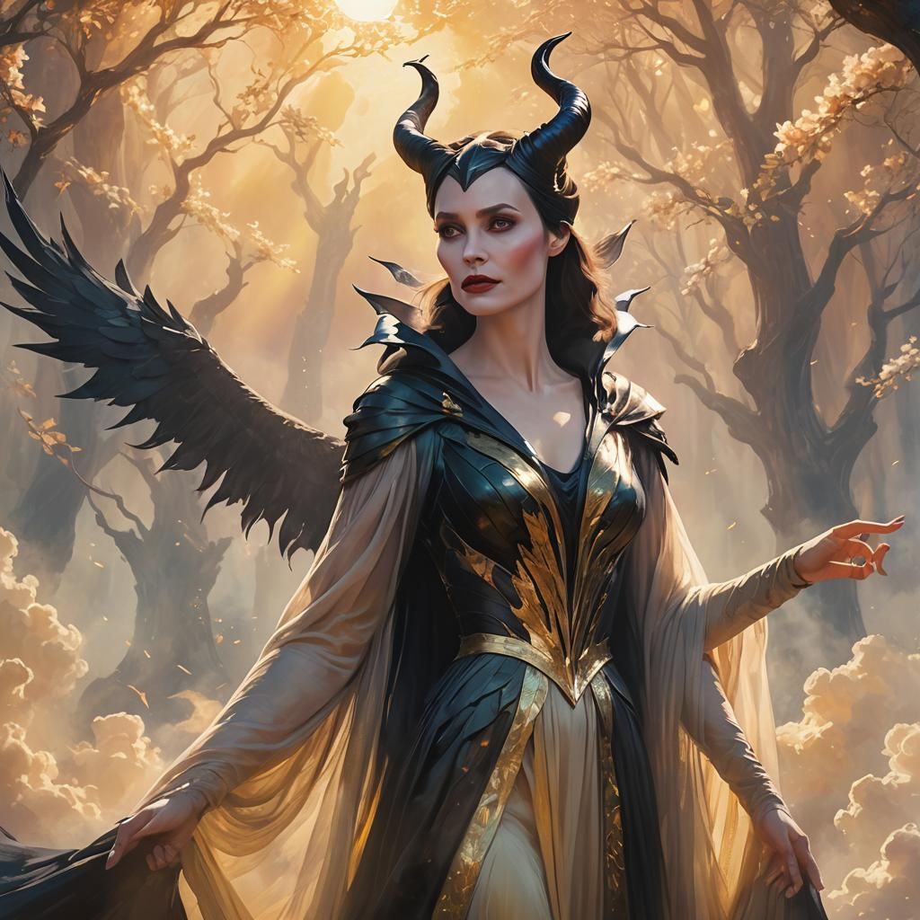 Maleficent in Heavenly Sunshine: Digital Art