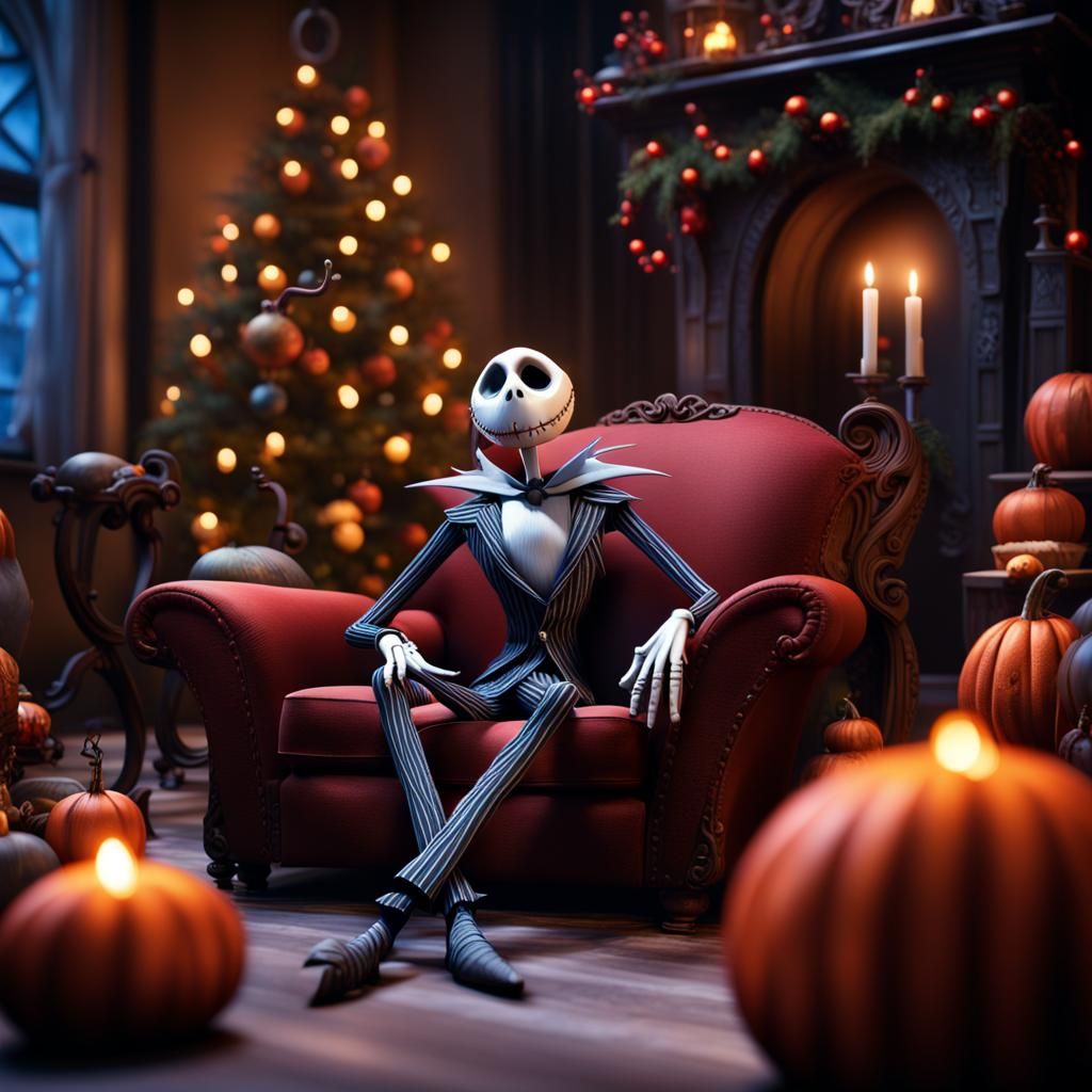 Hyper-Realistic Nightmare Before Christmas in Sharp Focus