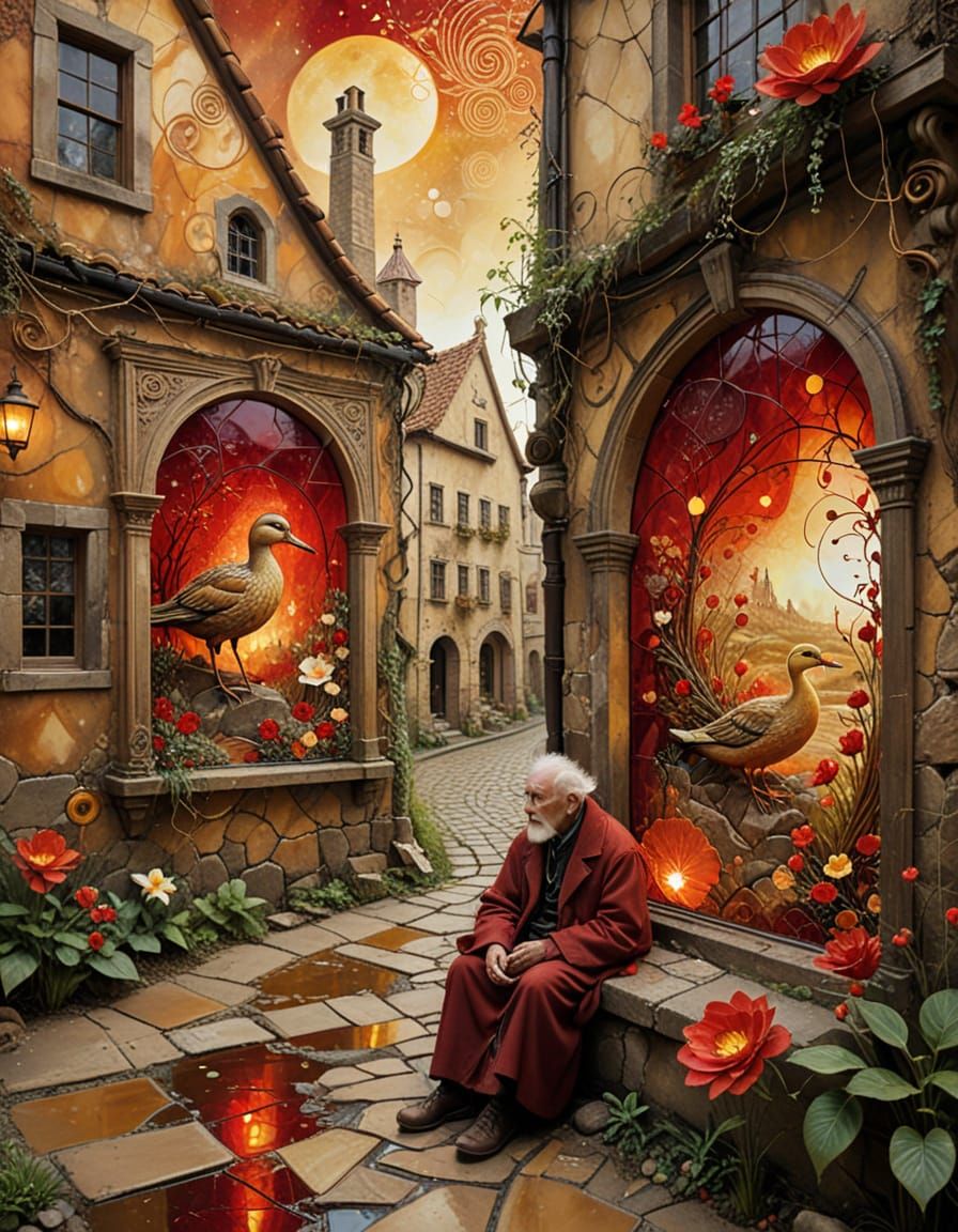 Split Image: Thriving City to Ruins & Youth to Old Age