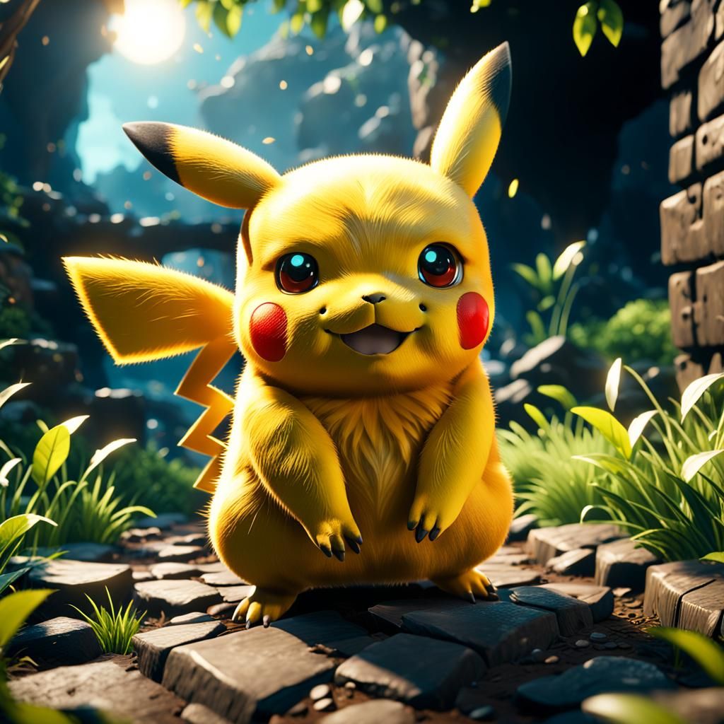 Pikachu in 3D Game Cinematic Style