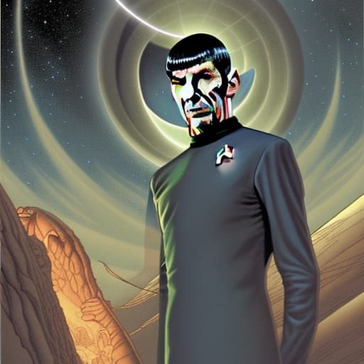 Mr. Spock Comic Book Art on the Enterprise