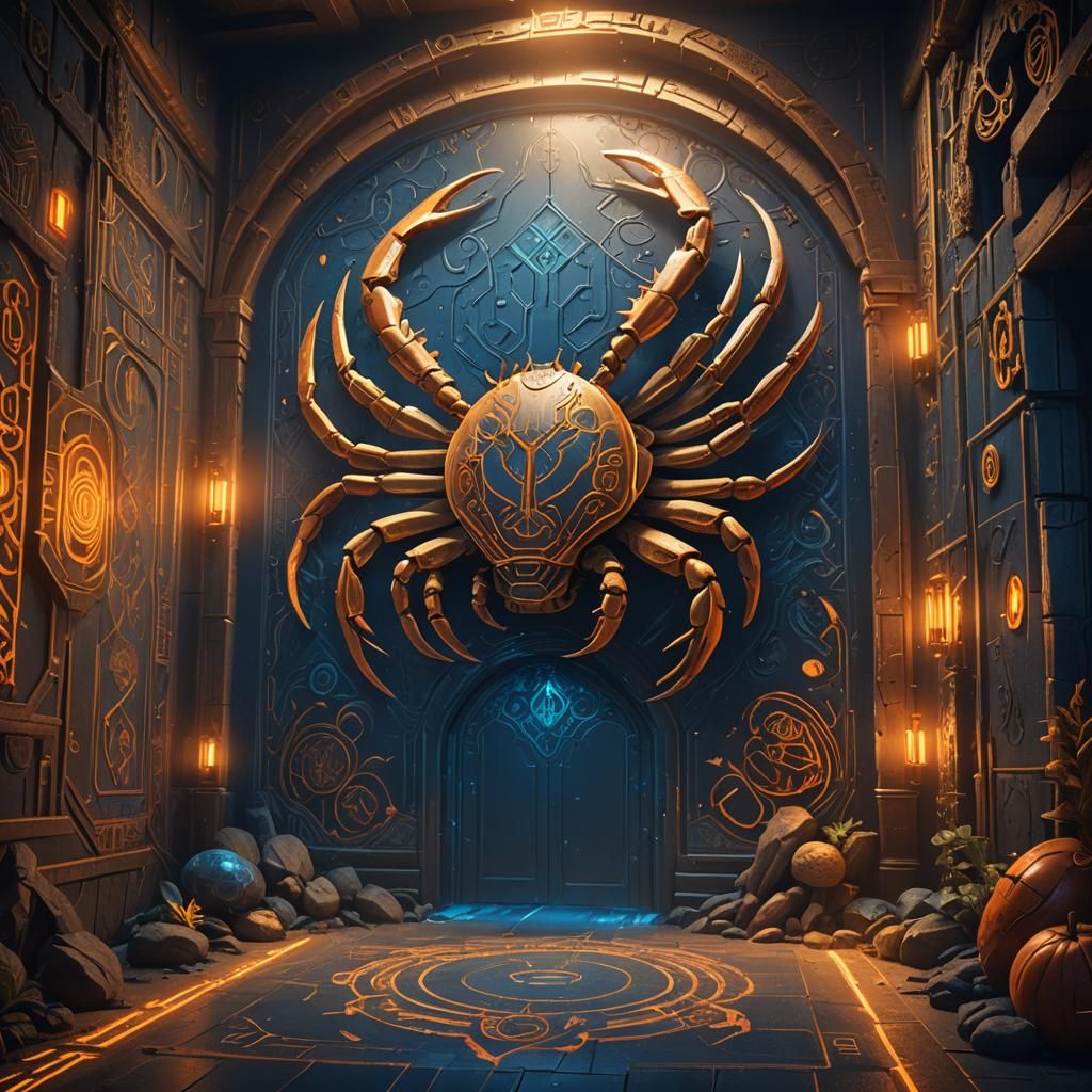Mysterious Room with Projected Glyph, Fantasy Concept Art